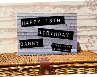 Wooden Rusic Birthday Guestbook 18th, 21st, 30th, 40th, 50th, 60th, 70th, 80th, 90th Personalised Personalized Book Photots and Messages