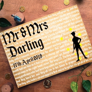 Peter Pan Nimmerland Märchenbuch Hochzeit Gästebuch Personalisierte Personalisierte Perfekt für Piraten und Märchen Hochzeiten Scrapbook Album