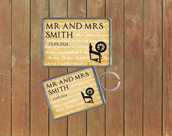 Personalized Sleeping Beauty Wedding Keychain, Fairytale Favors