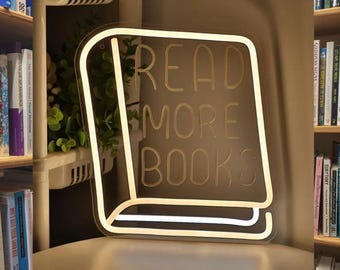 Read More Books Neon Sign – Book-Shaped LED Wall Light