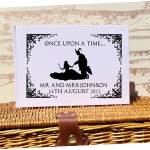 Beauty and the Beast White Wedding Guestbook Personalised Personalized Enchanted Rose French and Fairytale Weddings Scrapbook Album