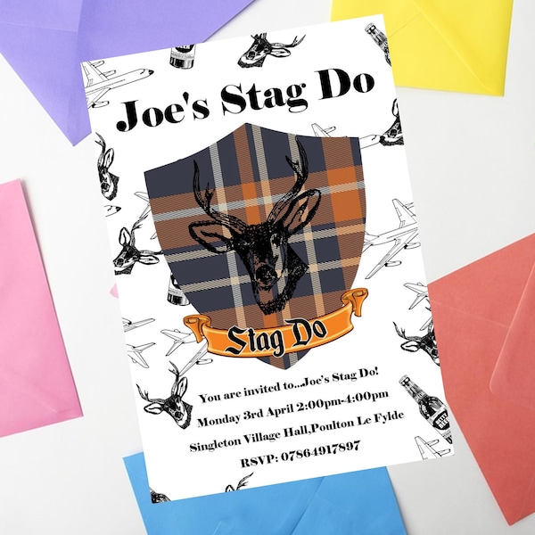 Stag Do Invitations Invites Bestman, Groom, Groomsman, Usher Bachelor Party Decorations Personalised Personalized Stag Do Games Decor Favors