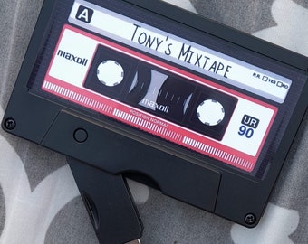 Personalized USB Cassette Mixtape, Custom Music Gift