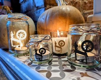 Vela de la Bella Durmiente con forma de rueca: Farolillo de cuento de hadas