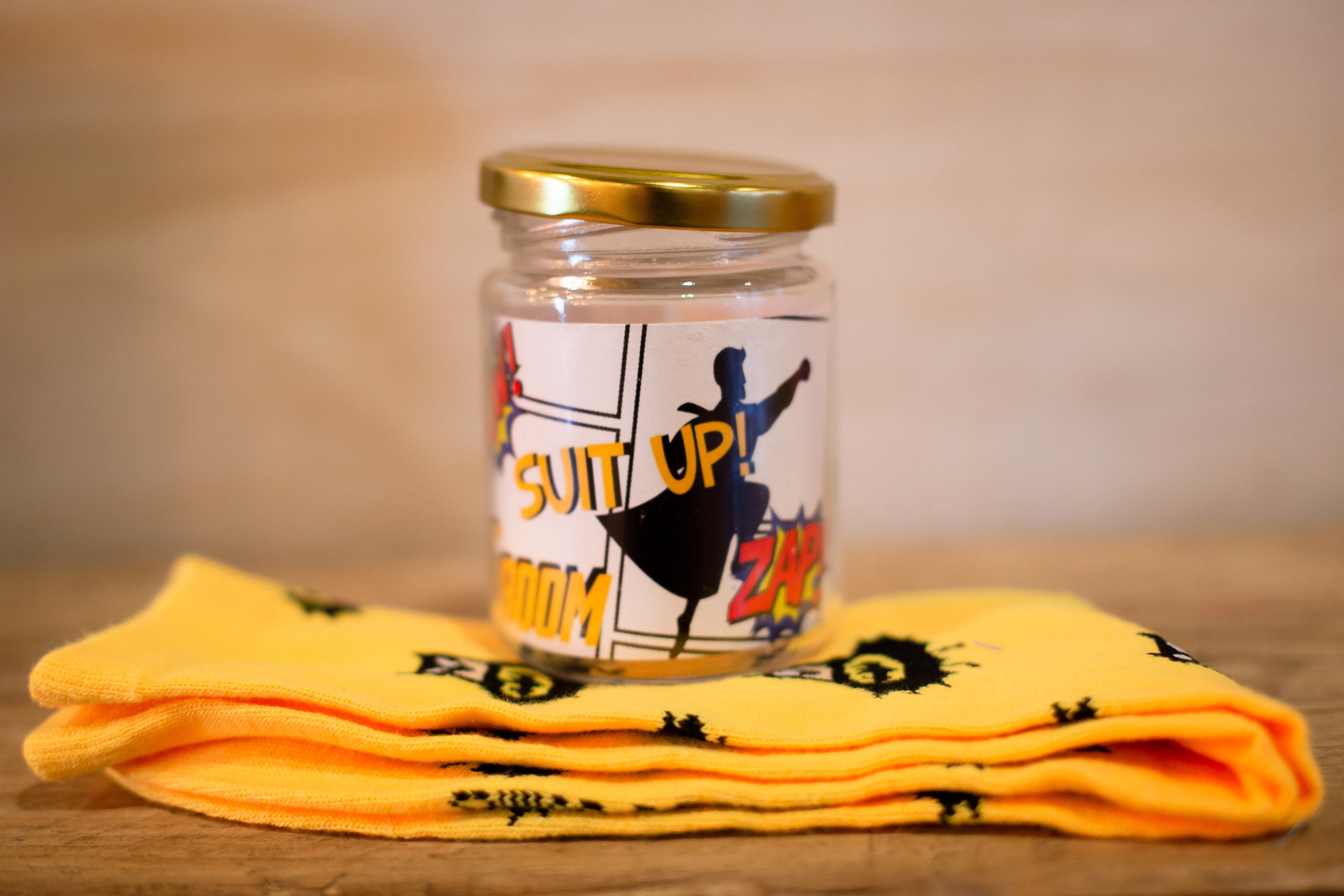 Superhero Wedding Socks Gift Jar, Groomsmen Proposal Superhero Wedding Socks Gift Jar, Groomsmen Proposal