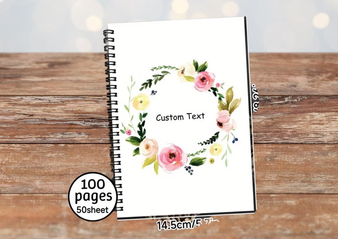 Personalized Floral Notebook, Custom Letter Initial Notepad - Etsy