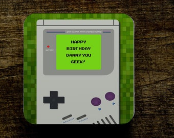 Personlig Gamer-födelsedagsunderlägg, retro-spelgåva