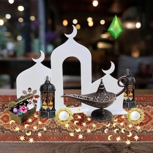 Aladdin Centrepiece Set Weddings Parties Birthdays Fairytale Weddings Arabian Nights Table Runner, Genie Lamp, Star Moon Confetti, Lanterns