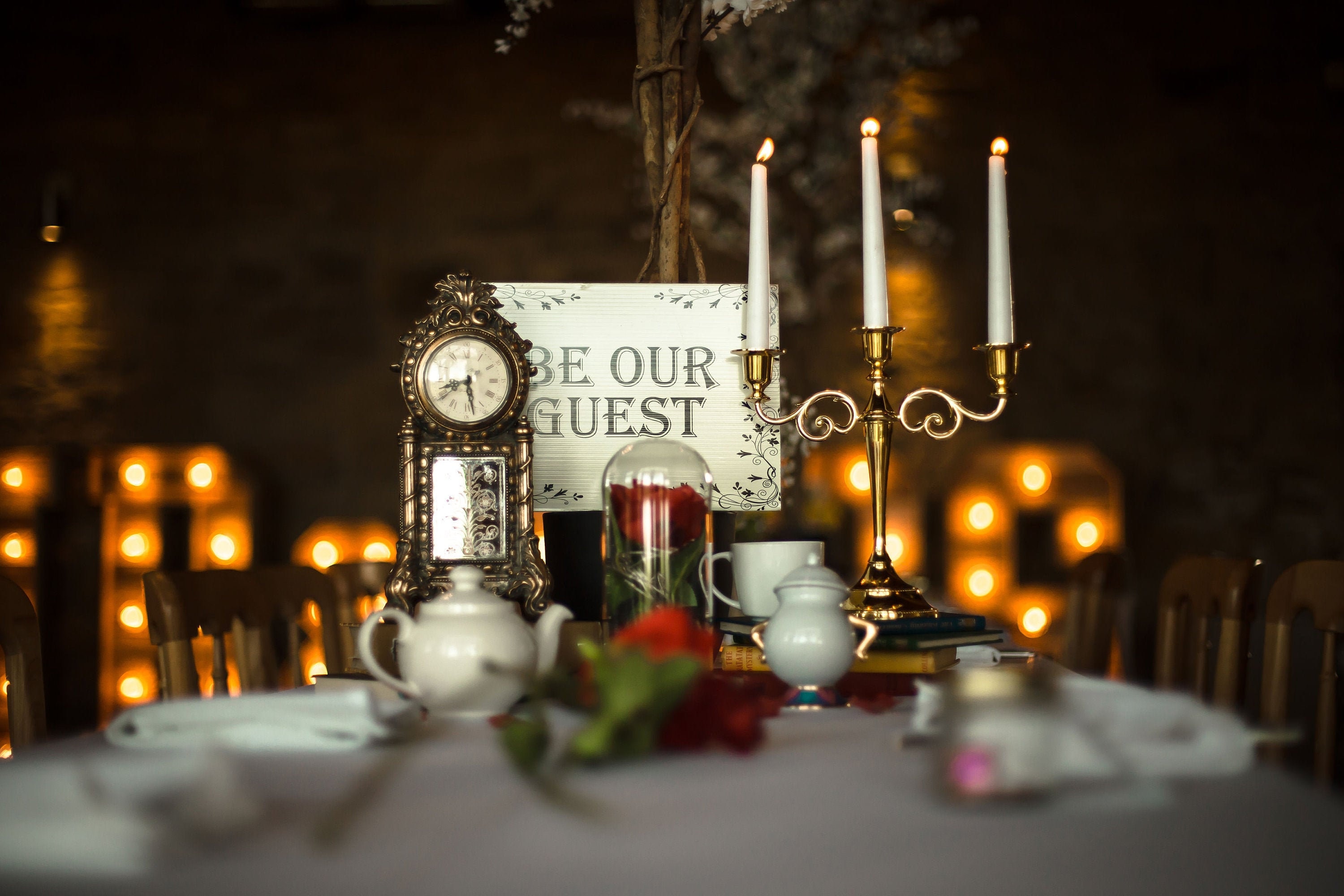 Beauty and the Beast Gold Candelabra With Candles Perfect for Etsy