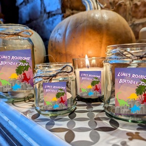 Dinosaur Birthday Candle Gift Children&#39;s Party Birthday Home Gift Candle Custom Personalised Personalized Small, Medium, Large, Wax