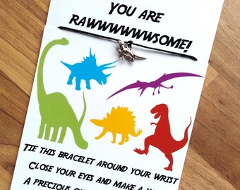 Dinosaur Bracelet You Are Rawwwwsome Personalised Personalized!Perfect School Gift,Anniversary,Birthday Gift, Dinosaur Party