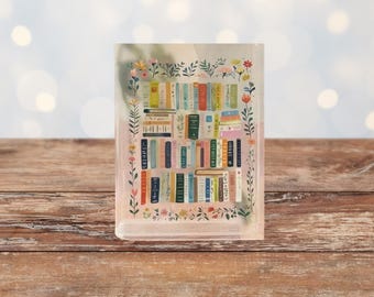 Acrylic Book Vase | Decorative Bud Vase, Glam Floral Shelf Decor