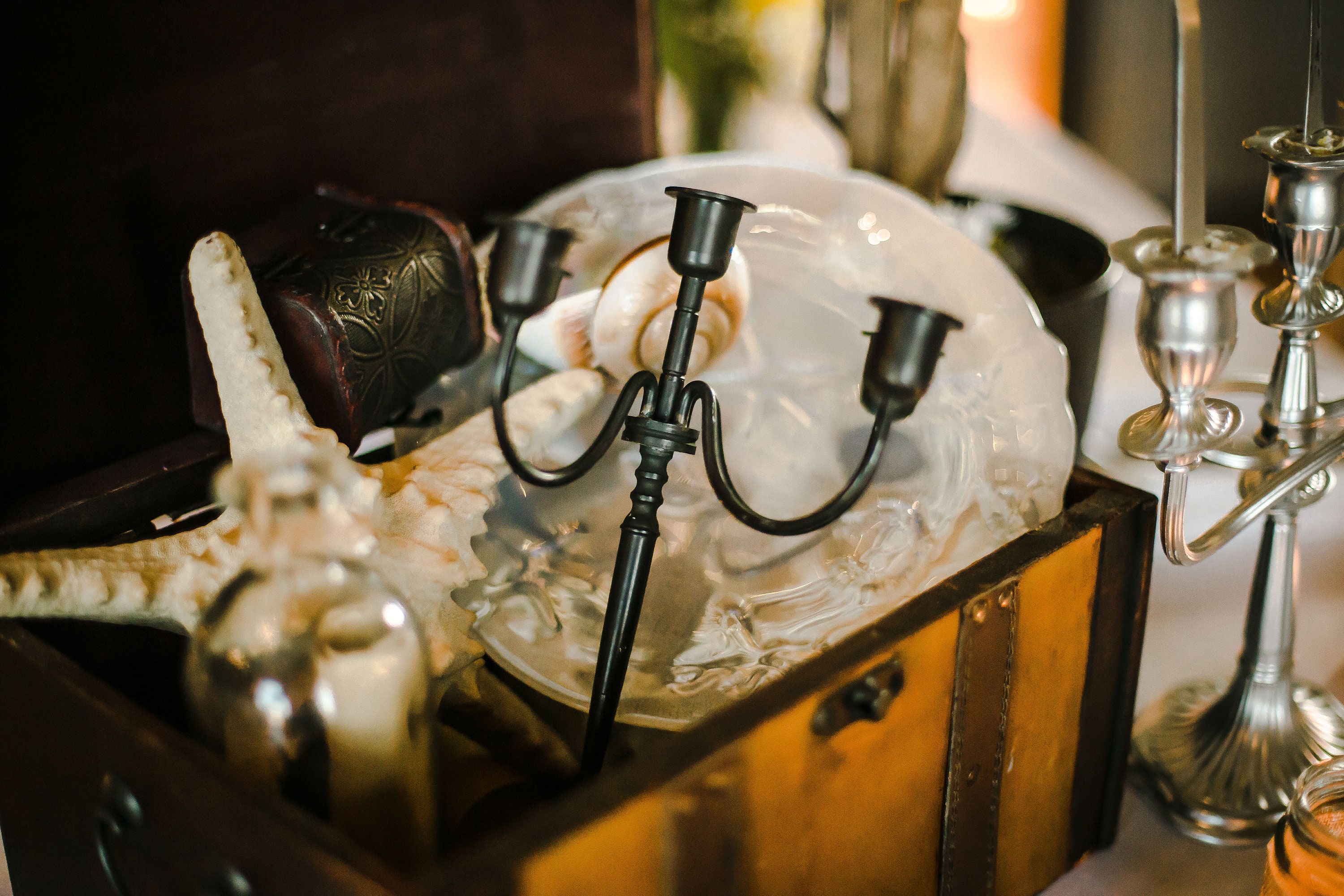 Little Mermaid Silver Candelabra With Knife Fork Spoon Etsy