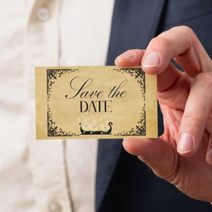 Salva la data Invito di nozze Raperonzolo personalizzato Personalizzato Matrimonio da favola Inviti rustici economici