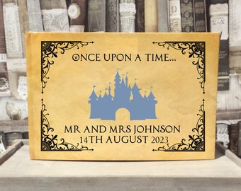 Fairytale Castle Wedding Guestbook Personalised Personalized Perfect for Woodland and Fairytale Weddings Scrapbook Album Custom Wedding