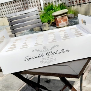 Soporte para conos de flores de confeti natural blanco, caja con bandeja, decoración rústica para fiestas de bodas, caja rústica estilo bohemio para bodas, decoraciones para revelar el género