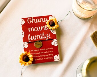 Ohana Means Family Charm Bracelet Perfect Birthday Gift, Wedding Favor Favour, Fairytale, Hawaiian Themed Wedding Gift Party Bags Bracelet