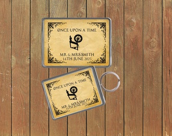 Sleeping Beauty Wedding Keychain: Personalized Fairytale Favors