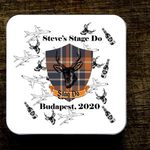 Stag Do Beer Coaster Personalised Personalized Perfect For Stag Do Parties, Gifts, Present, Favor, Favours. Best Man, Usher, Groomsman Gift