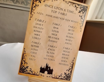 Fairytale Castle Silhouette Table Plan Correx Board Wedding Seating Chart Plan Rustic Table Plan Wedding Custom Personalised Personalized
