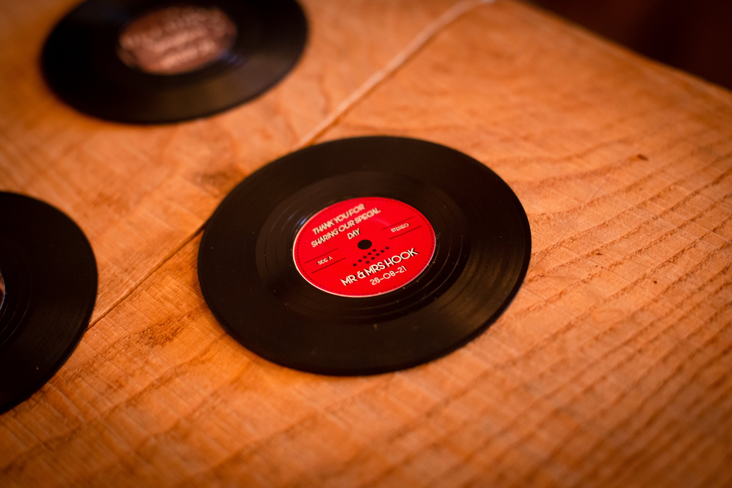 Custom Record Vinyl Coasters Personalised Personalized Wedding Etsy