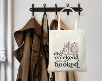 Weekend Books Polyester Tote Bag – Large Floral Illustration