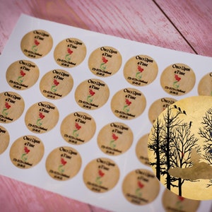 La bella e la bestia Woodland 100 x Adesivi Adesivi personalizzati Etichette personalizzate personalizzate Barattoli, Candele, Artigianato, Nozze