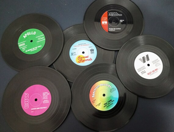 Record Vinyl Coasters Pack Of 4 And 6 Perfect Gift For Any Etsy