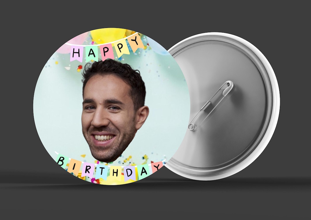 Custom Face Birthday Badge, Personalized Party Favor - Etsy