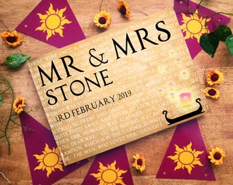 Personalized Rapunzel Wedding Guestbook, Floating Lanterns Theme
