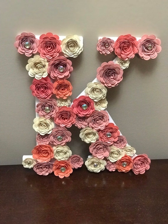 Wood Letters Large Flower Letters Large Letter Initial Flower Etsy