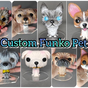 Personalized POP Pet, 100% handmade with polymer clay (no creation limits) - Dog, cat, reptile and much more - Custom Box