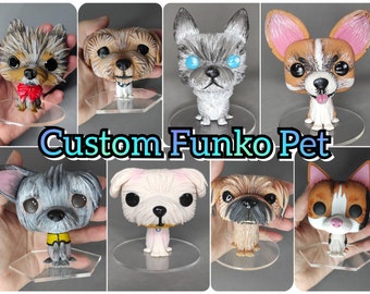 Personalized POP Pet, 100% handmade with polymer clay (no creation limits) - Dog, cat, reptile and much more - Custom Box