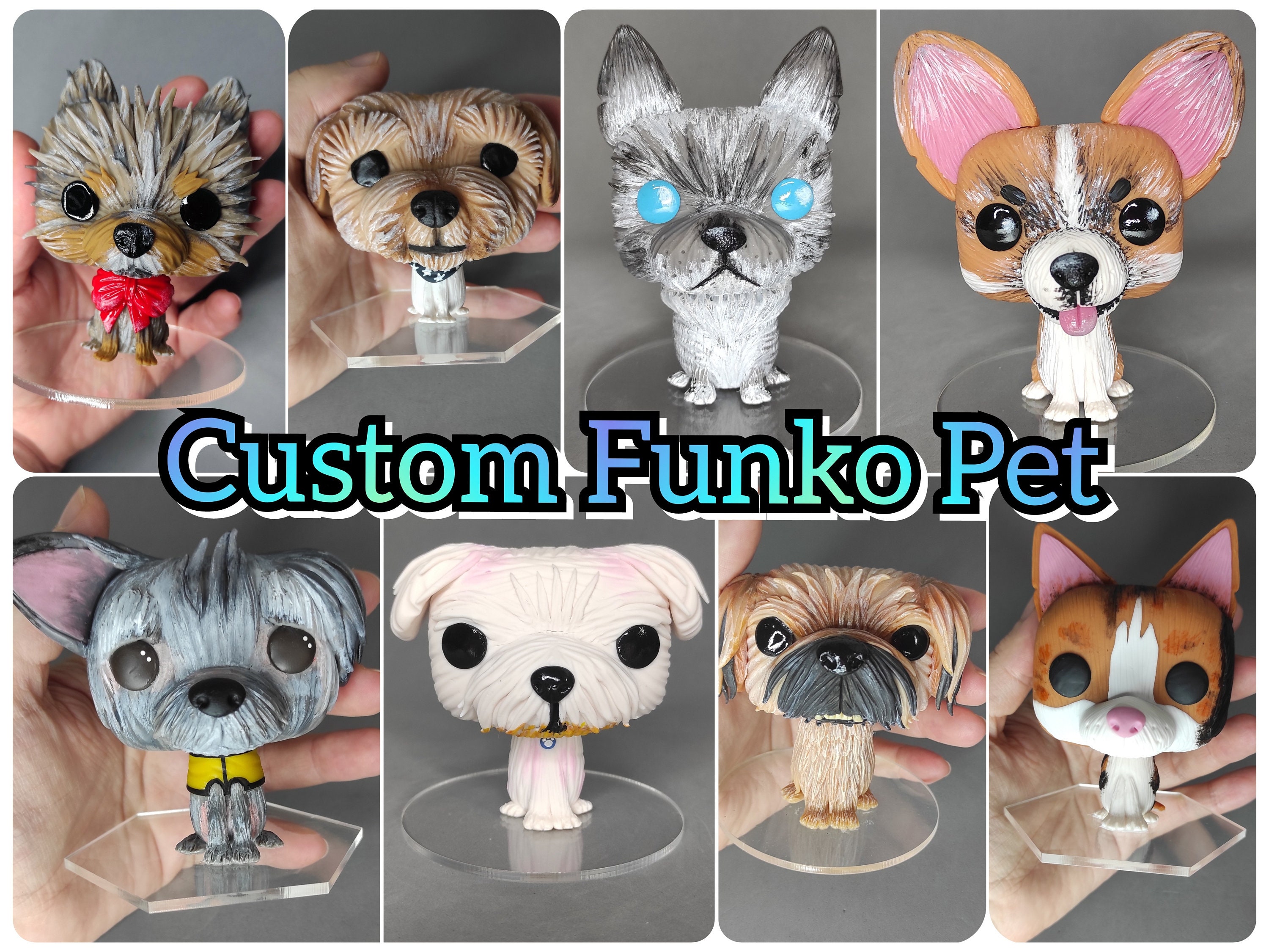 Funki Pets Custom Funko Pop Style Versions of Your Pet 3d Printed