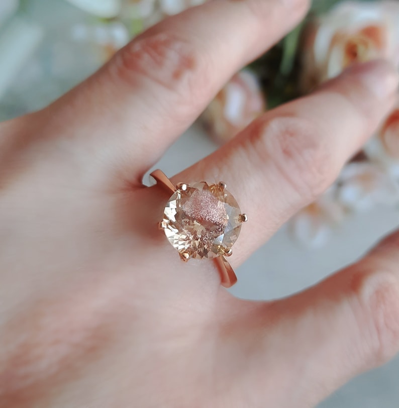 14k Oregon Sunstone Gold Ring for Women Sunstone Handmade Etsy