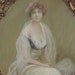 Portrait de FAUSTO GIUSTO d’une dame signée pastel ovale papier encadrée authentique