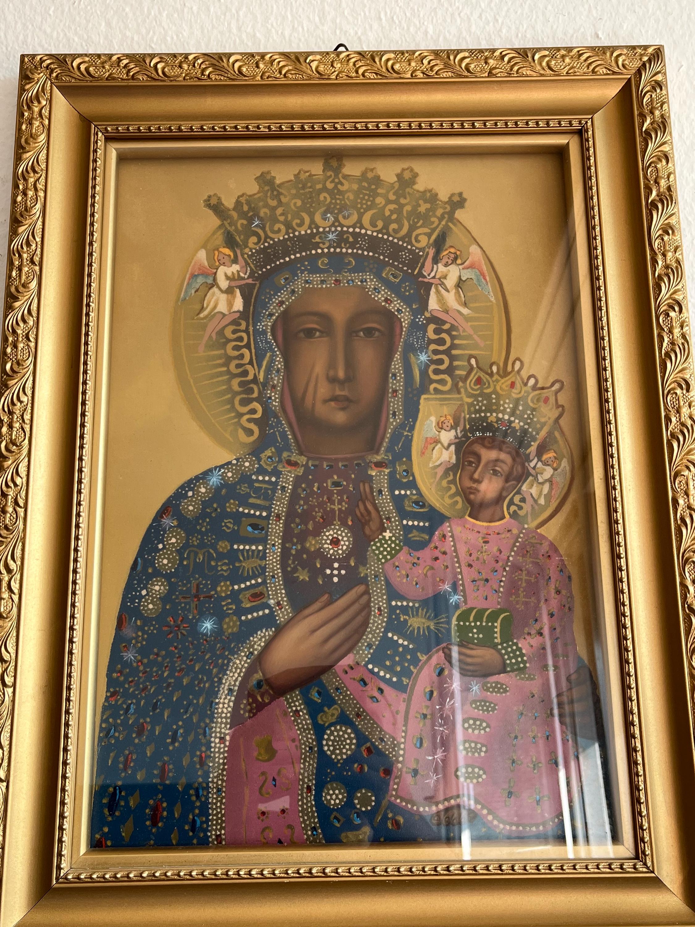 Vintage Icon Our Lady of Czestochowa Framed Painting - Etsy
