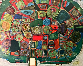 Kleine Hundertwasser Postkarte - Garten der Gurgling Union Dead von Friedereich Hundertwasser