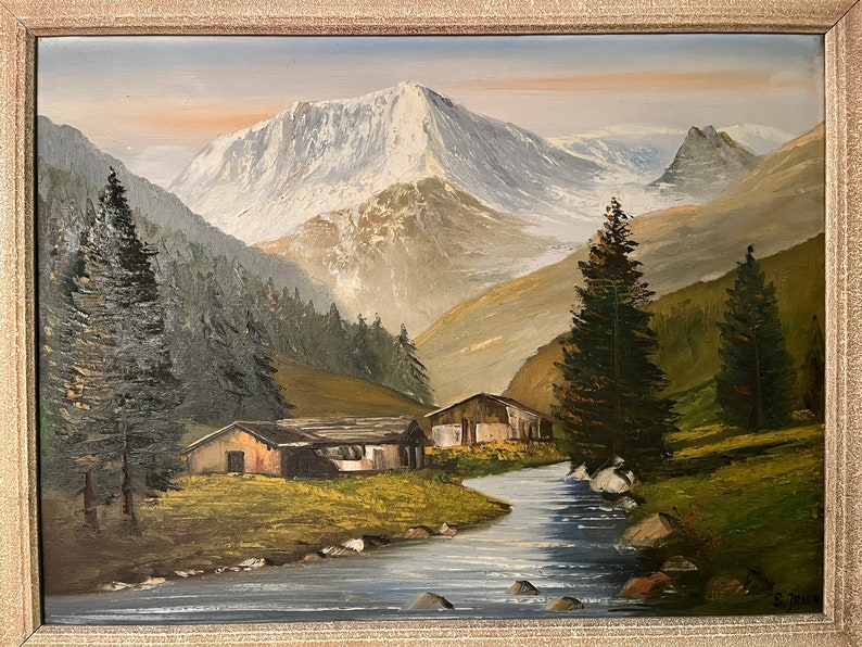 E. Janin, noted artist, oil painting zdjęcie 2