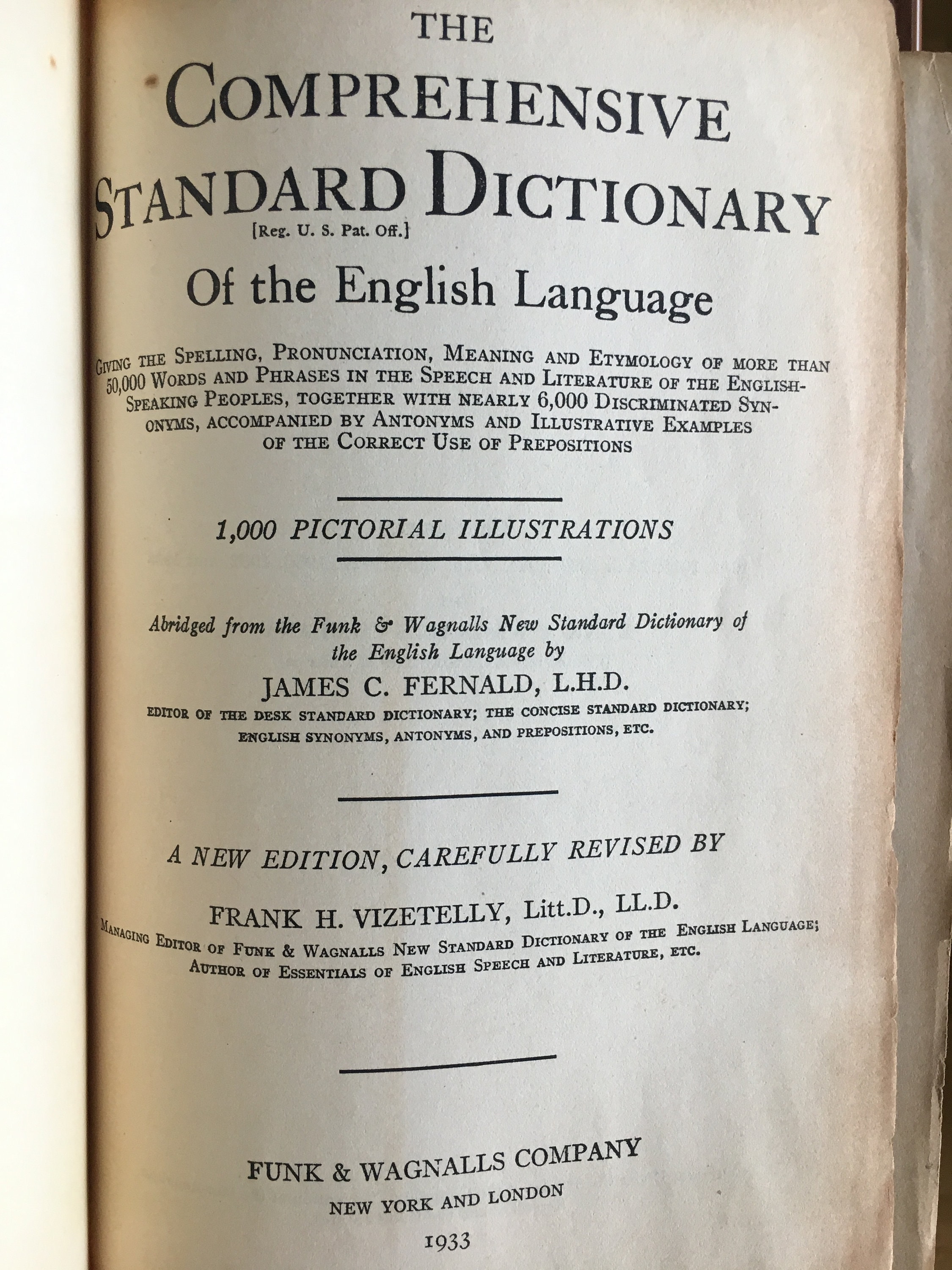 Funk and Wagnalls Comprehensive Standard Dictionary 1933 - Etsy