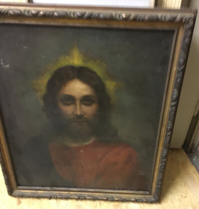A rare and special oil on canvas portrait of Jesus Christ | Etsy