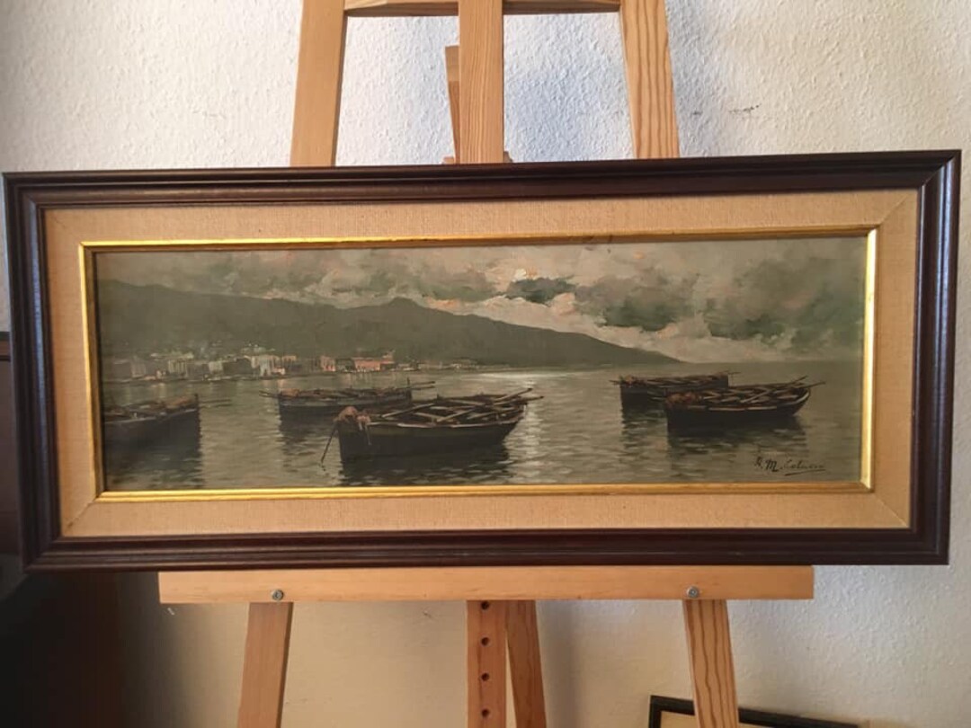 A. Colucci Sea-scape, Large Italian Painting by Colucci - Etsy
