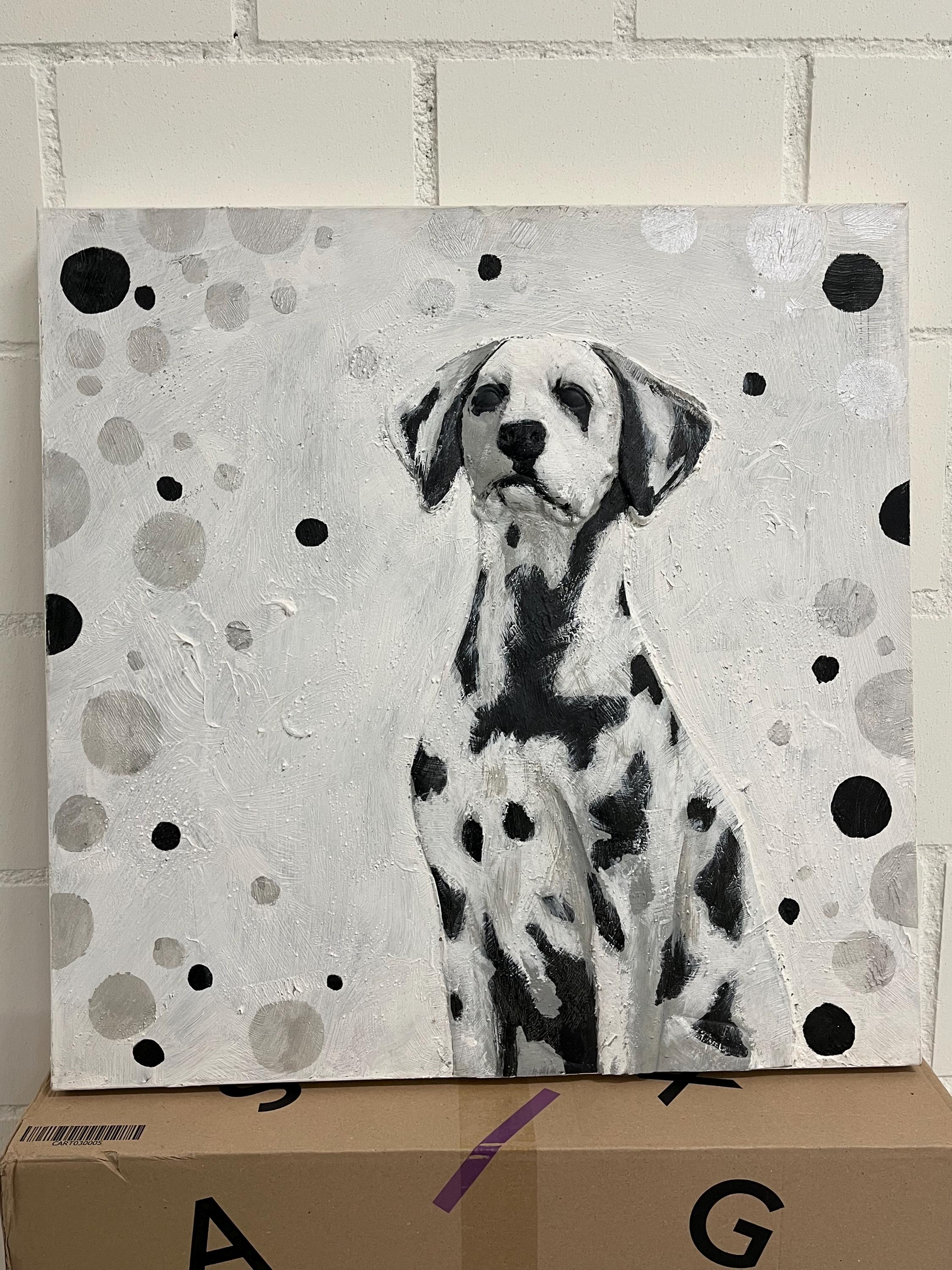 3D 絵画 ダルメシアン ユニークなアクリル キャンバス 絵画 犬の肖像画
