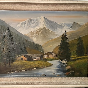 E. Janin, noted artist, oil painting zdjęcie 1