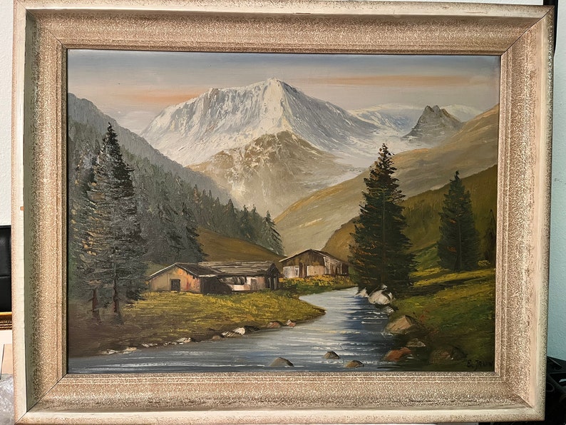 E. Janin, noted artist, oil painting zdjęcie 1