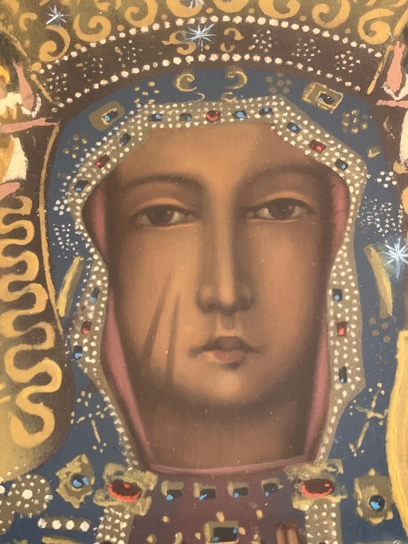 Vintage Icon Our Lady of Czestochowa Framed Painting - Etsy
