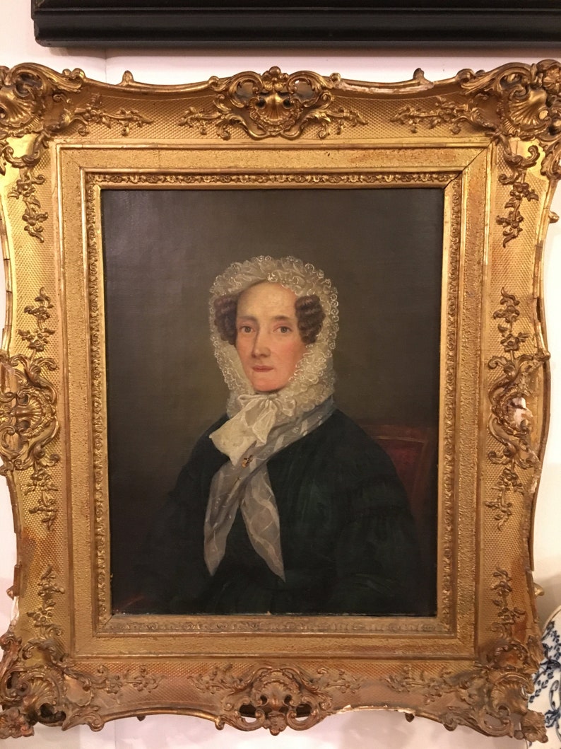 Portrait of an Elegant Lady Oil on Board Old Painting - Etsy