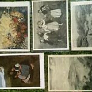 HANS THOMA 5 Original HOLZBLOCK Druck Postkarte 10,5 x 14,5 cm