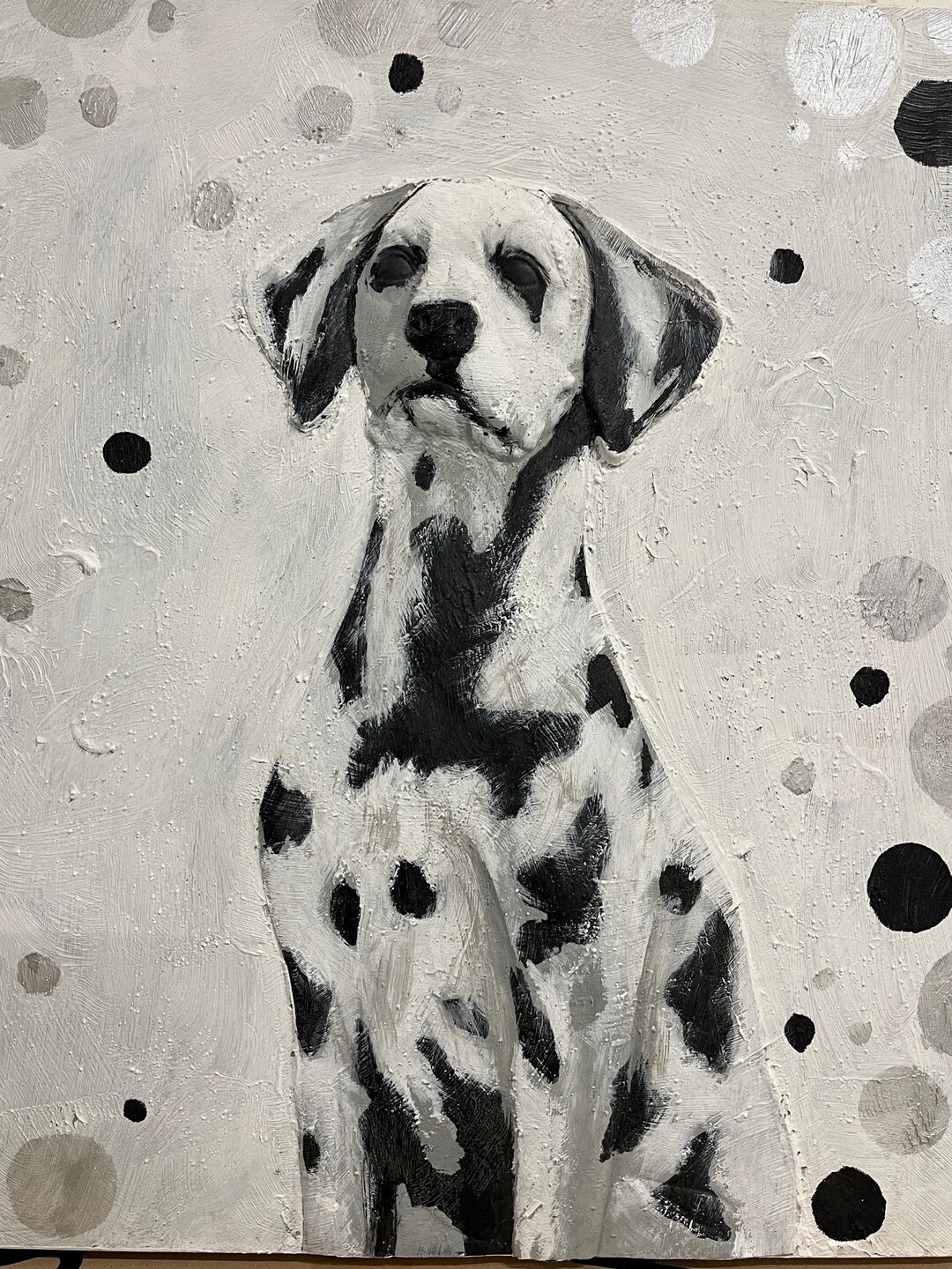 3D Painting Dalmatian Unique Acrylic Canvas Picture Dog Portrait Etsy