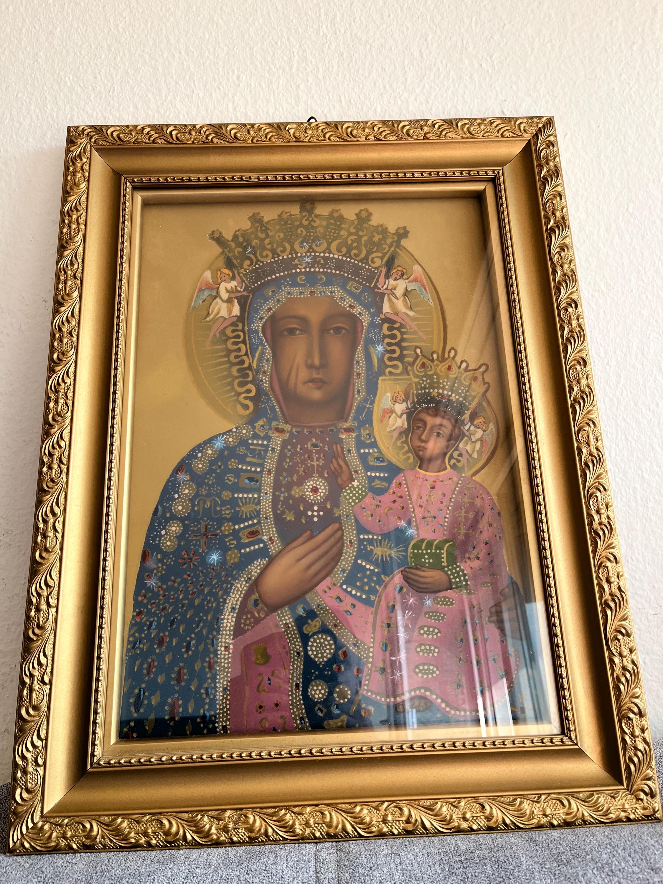 Vintage Icon Our Lady of Czestochowa Framed Painting - Etsy